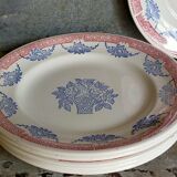 Six assiettes Art-Déco en faïence de Longwy  service"Normandie"