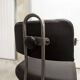Pair of French Army telegraph operator's swivel chairs, new leather