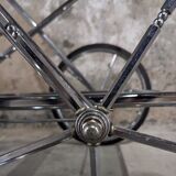 Folding trolley in silver metal