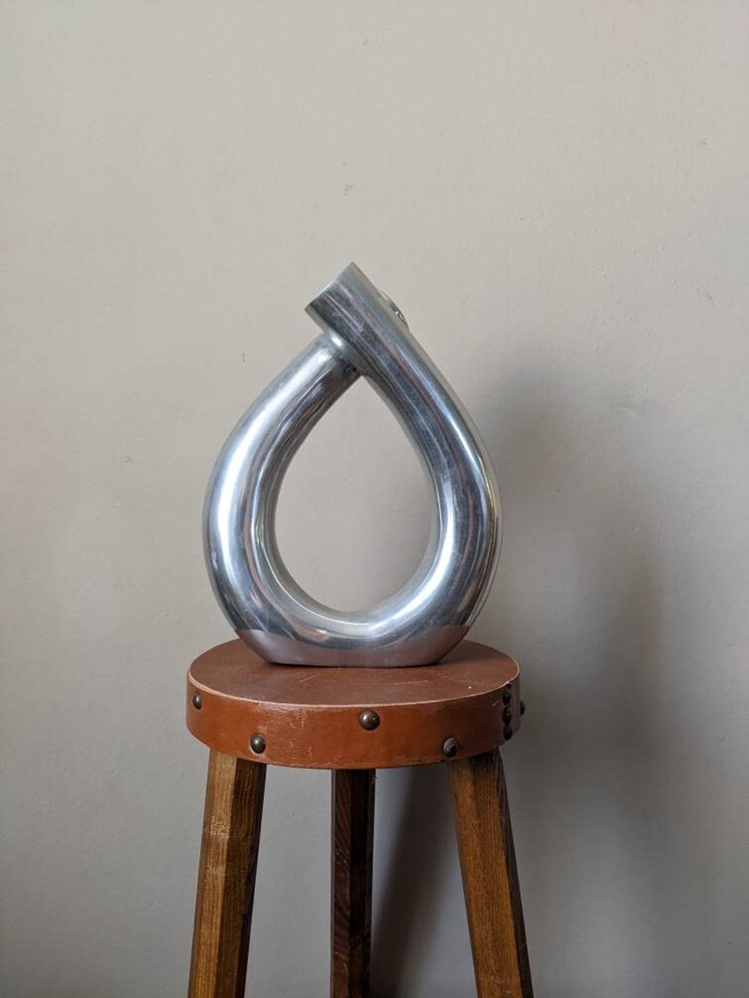 Contemporary minimalist design cast aluminum soliflore vase in silver