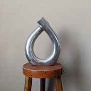 Contemporary minimalist design cast aluminum soliflore vase in silver