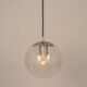 Small Limburg chrome pendant light with transparent glass ball, Germany, 1970s.
