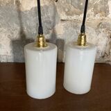 Pair of opaline lamps