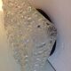 Square ceiling lamp in bubbled glass 60/70s