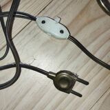 Vintage wall light in brass and textured glass – 60s/70s style