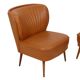 Pair of Vintage Expo 58 Cocktail Chairs, Cognac Faux Leather, Sixties