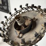 Black metal brutalist wall lights