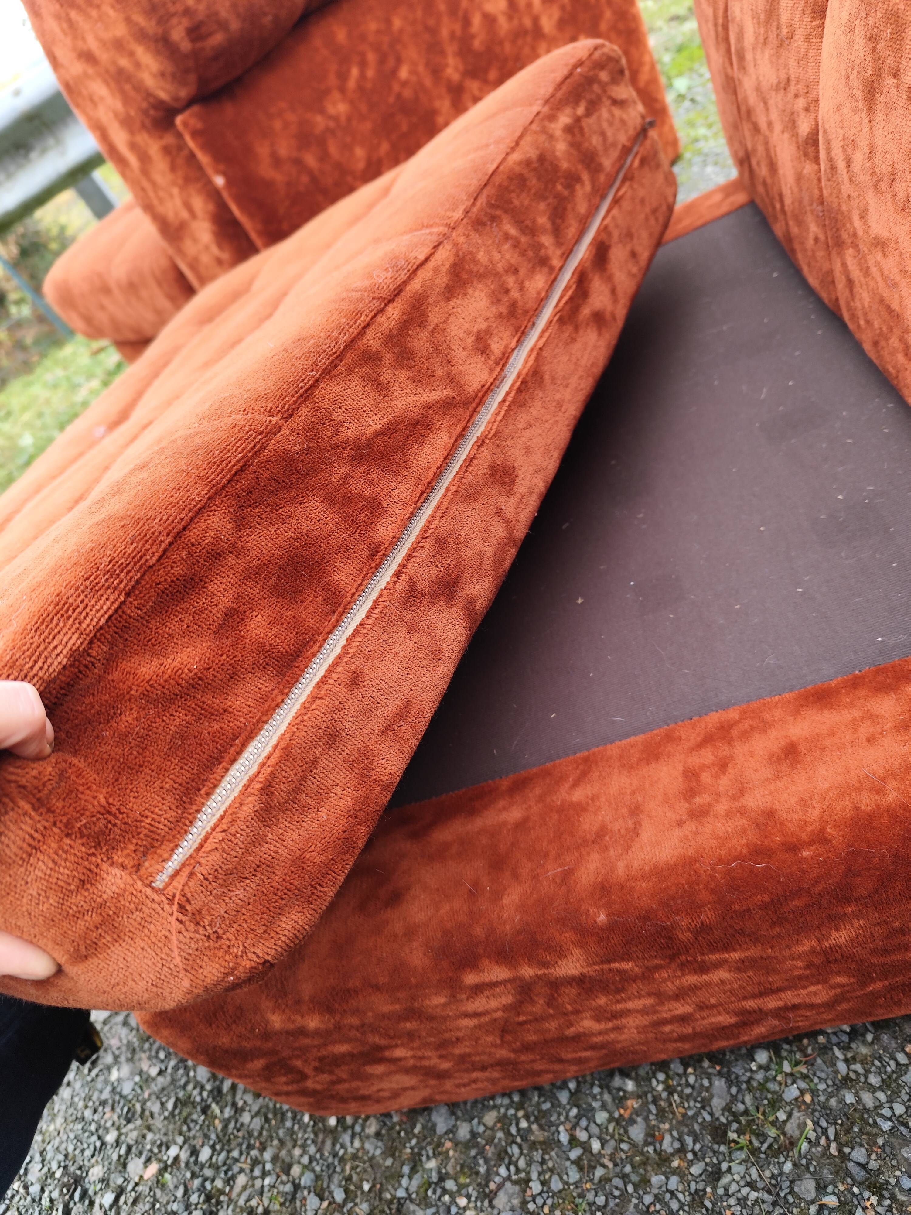 Modular velvet sofa bench 5 blocks