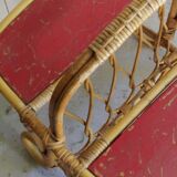 60s rattan magazine holders with trays