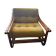 Magnificent velvet fabric rattan armchair - vintage
