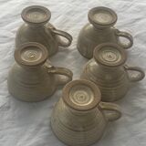 5 stoneware cups, vintage and design