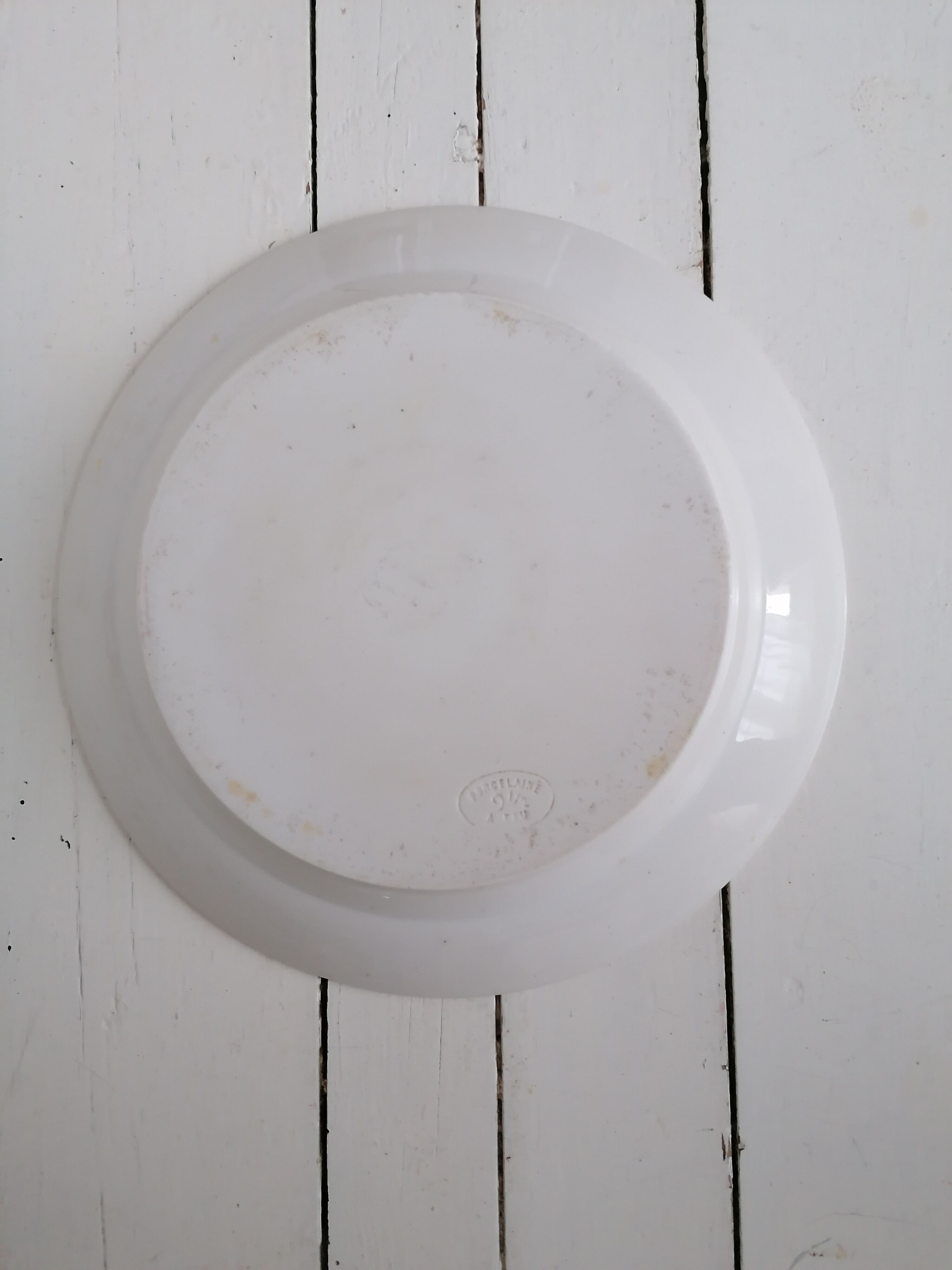 Round dish porcelain on fire