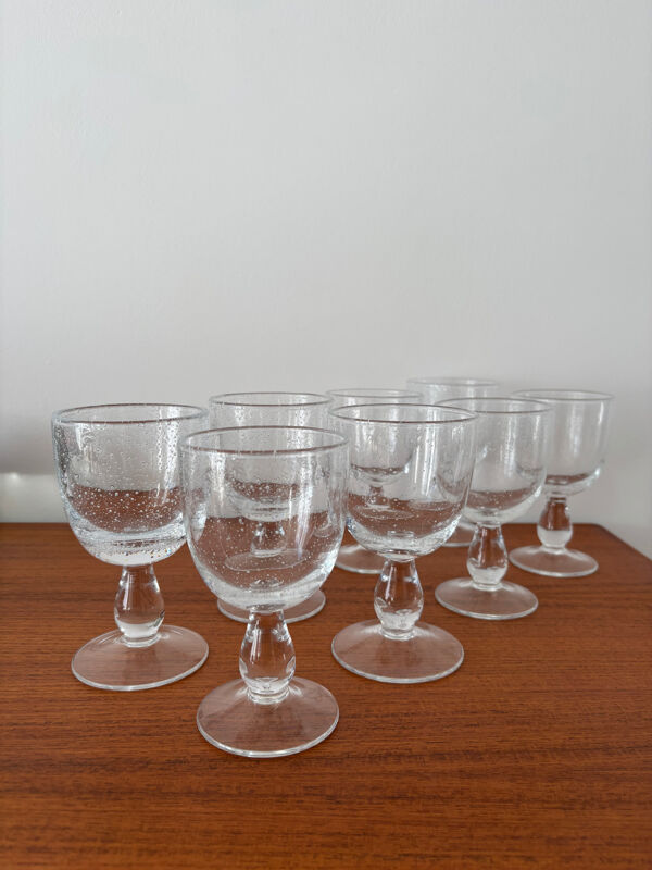 Lot de 8 verres en verre bullé transparent verres à eau ou vin