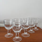Set of 8 transparent bubble glass glasses for water or wine.