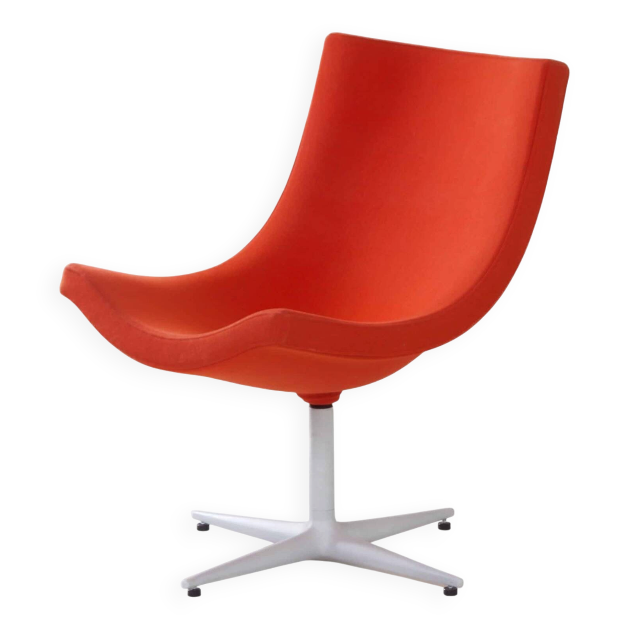 Y’s swivel armchair by Christophe Pillet for Cappellini, 1990s, orange-red