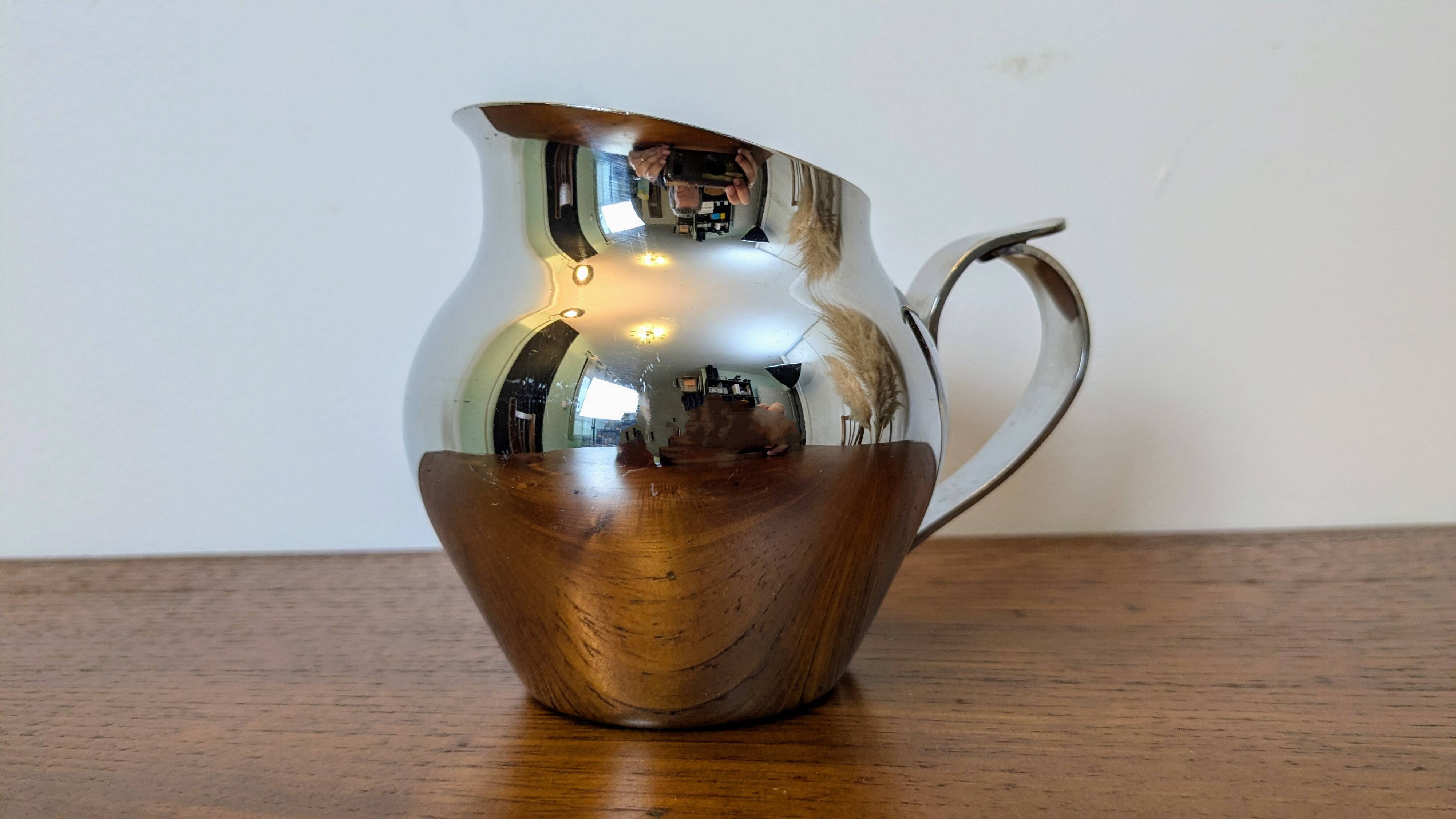 Antique stainless steel milk jug by Remy Letang