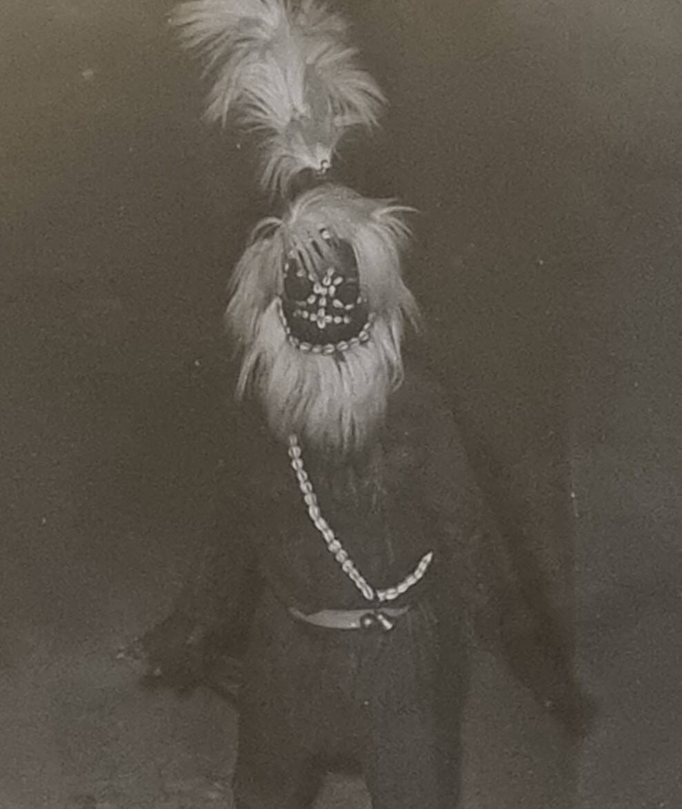 Vintage ethnographic photograph of a West African ritual 43 x 43 cm