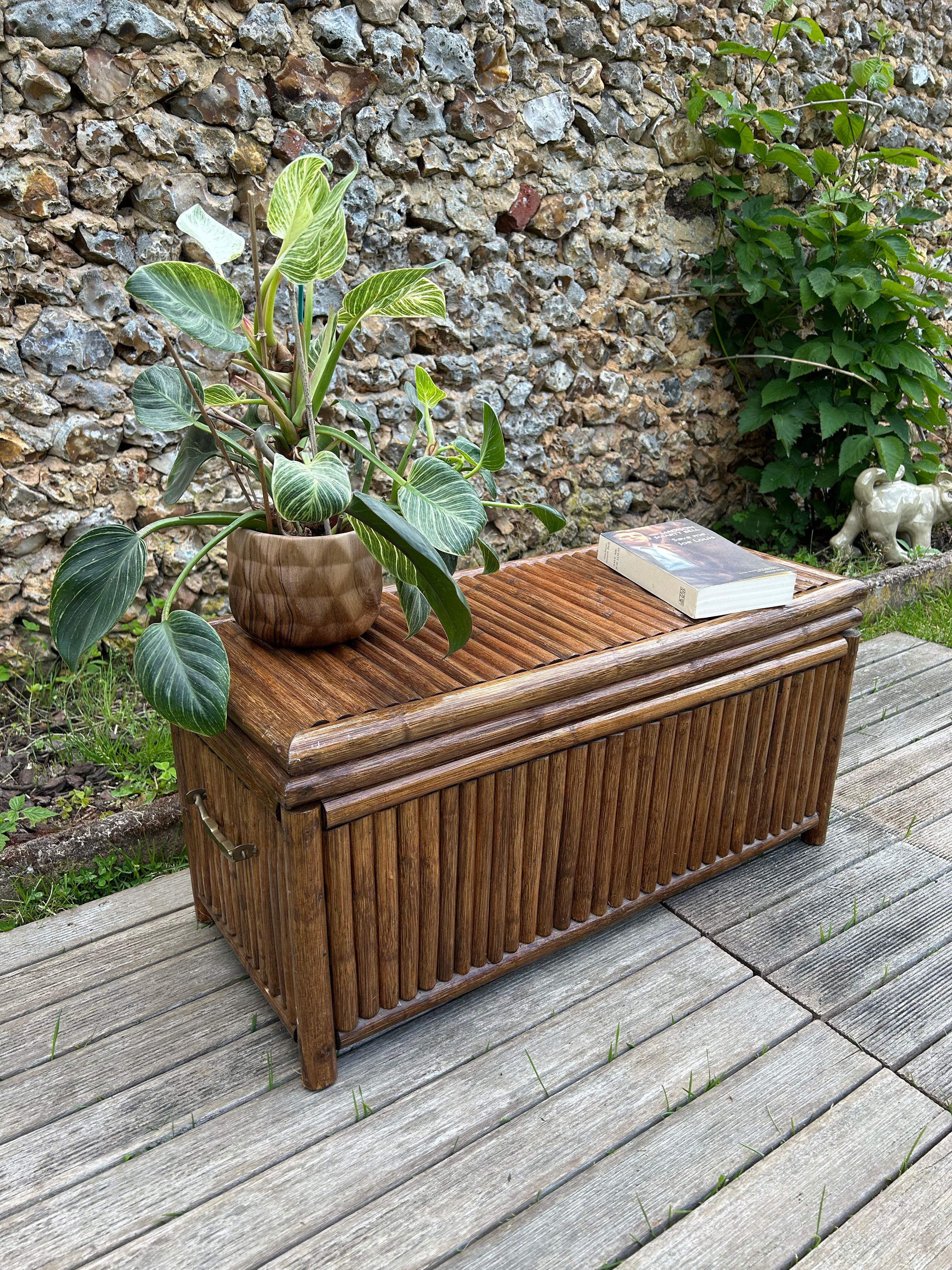 Vintage 1970 bamboo chest