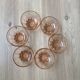 Set of 6 pink star luminarc cups