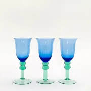 Trio of two-tone blown glasses