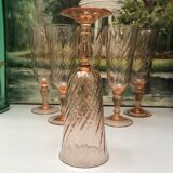 Vintage Rosaline Champagne Flutes