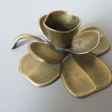 Flower candle "4-leaf clover" in 70s brass