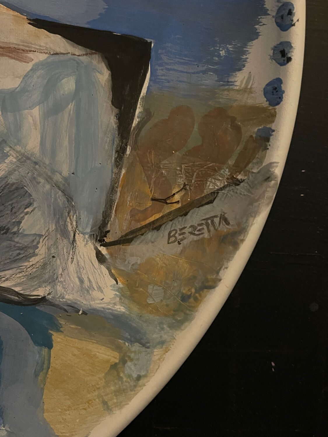 Unique signed ceramic plate