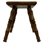 Vintage stool side table minimalistic in oak