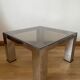 Chromed metal and smoked glass coffee table, 1980s.