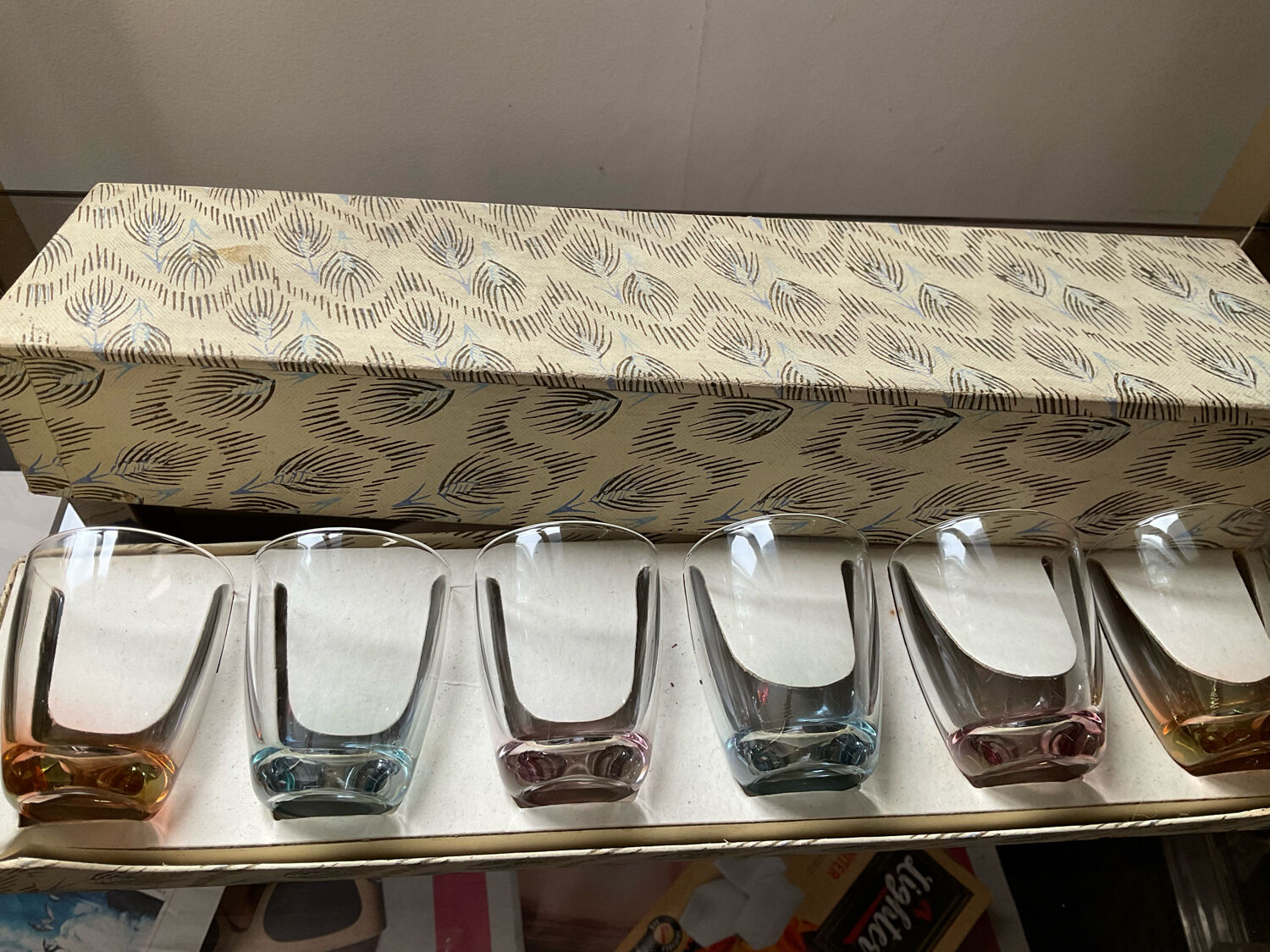 Series of 6 vintage glasses from the 70s