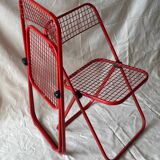 Red folding chairs Talin Italy, 1980