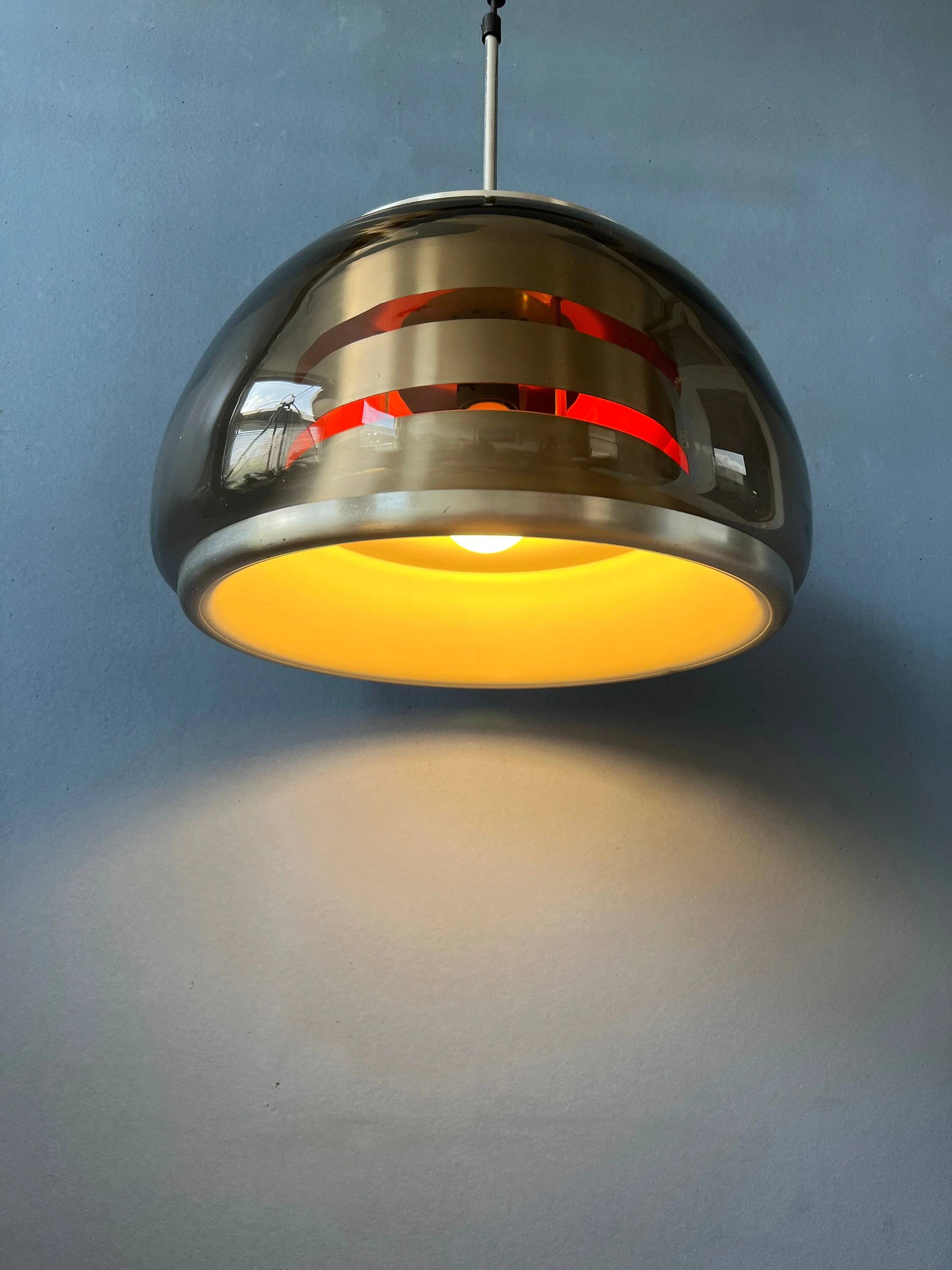 Suspension Space Age vintage 1970s in smoked glass