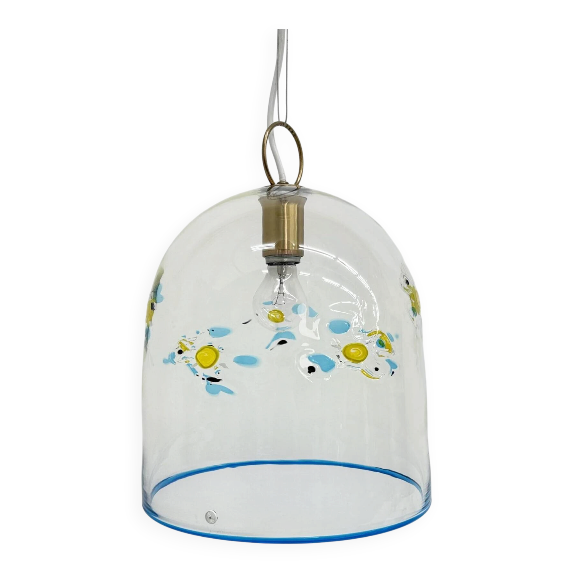 Suspension en verre La Murrina de design du milieu du siècle avec des fleurs, années 1970, Italie