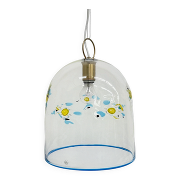 Mid-century design La Murrina glass hanging lamp with flowers, 1970s, Italy