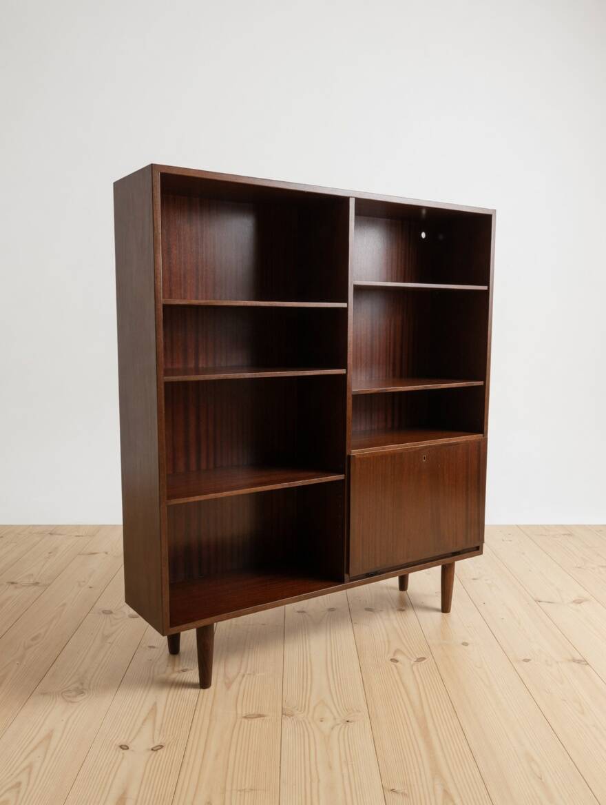 Mahogany  Model 4 Bookcase by Omann Jun Mobelfabrik, Denmark, 1970s