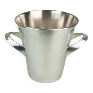 Silver-plated ice bucket with a refined design, designed by Kurt Mayer for