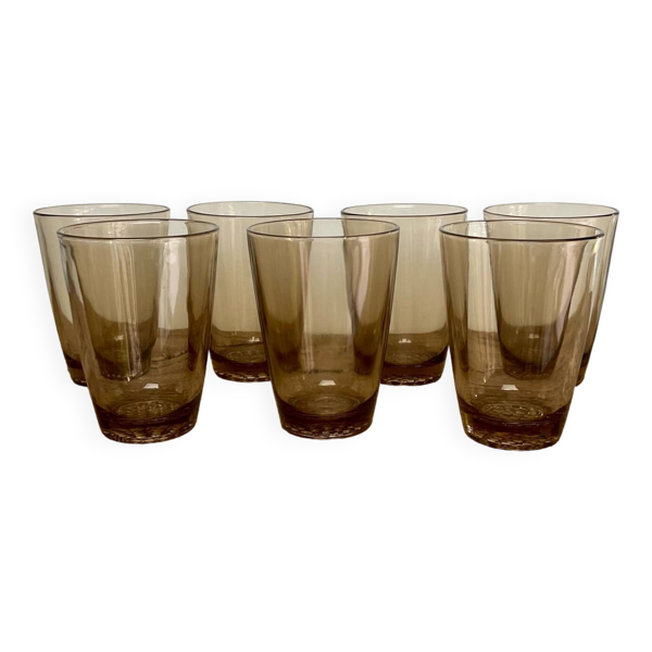 7 petits verres fumés vintage