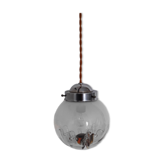 Vintage pendant lamp - Globe glass Mazzega Murano - 70s