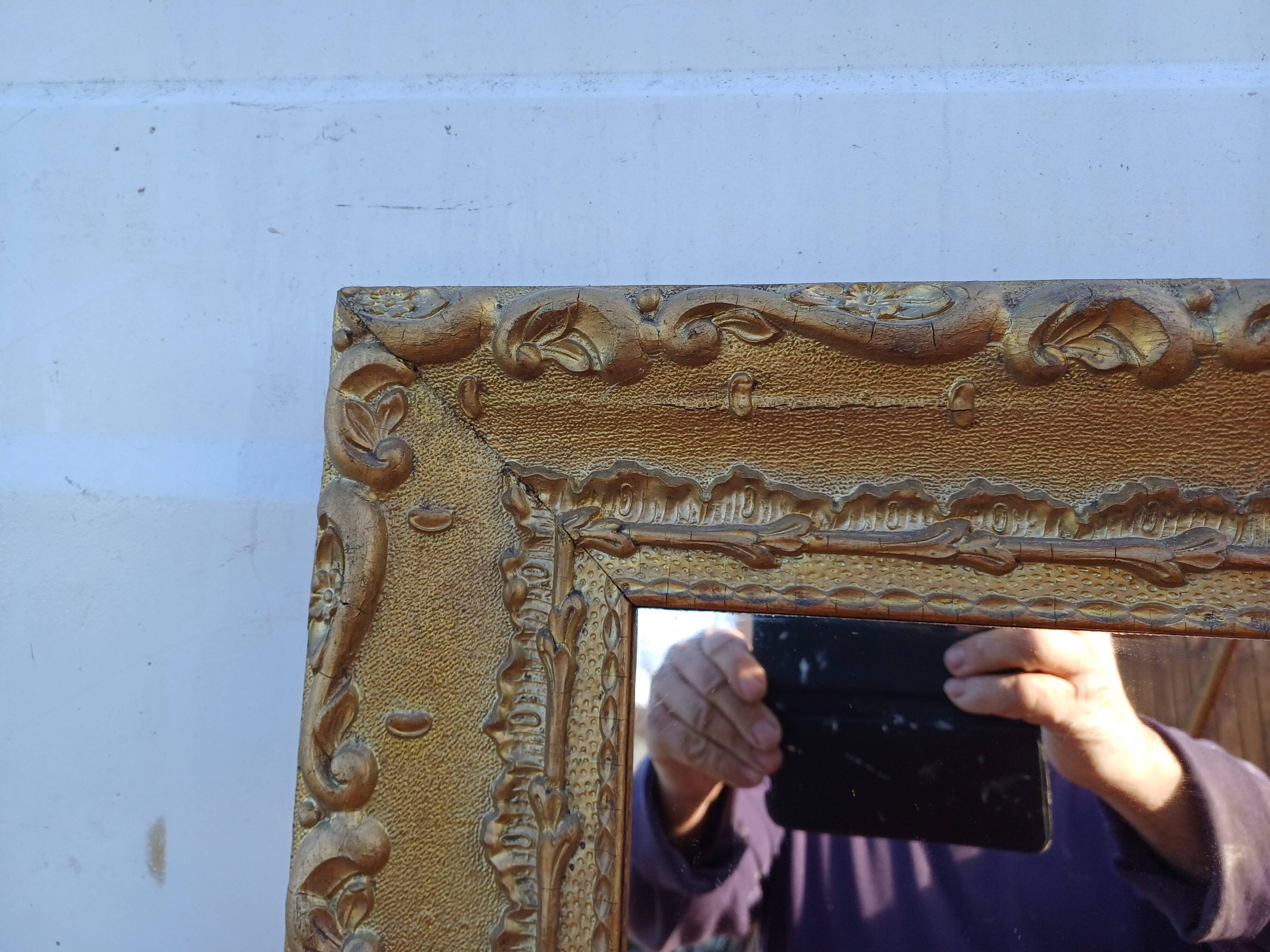 Mirror Wood and gilded Stuk