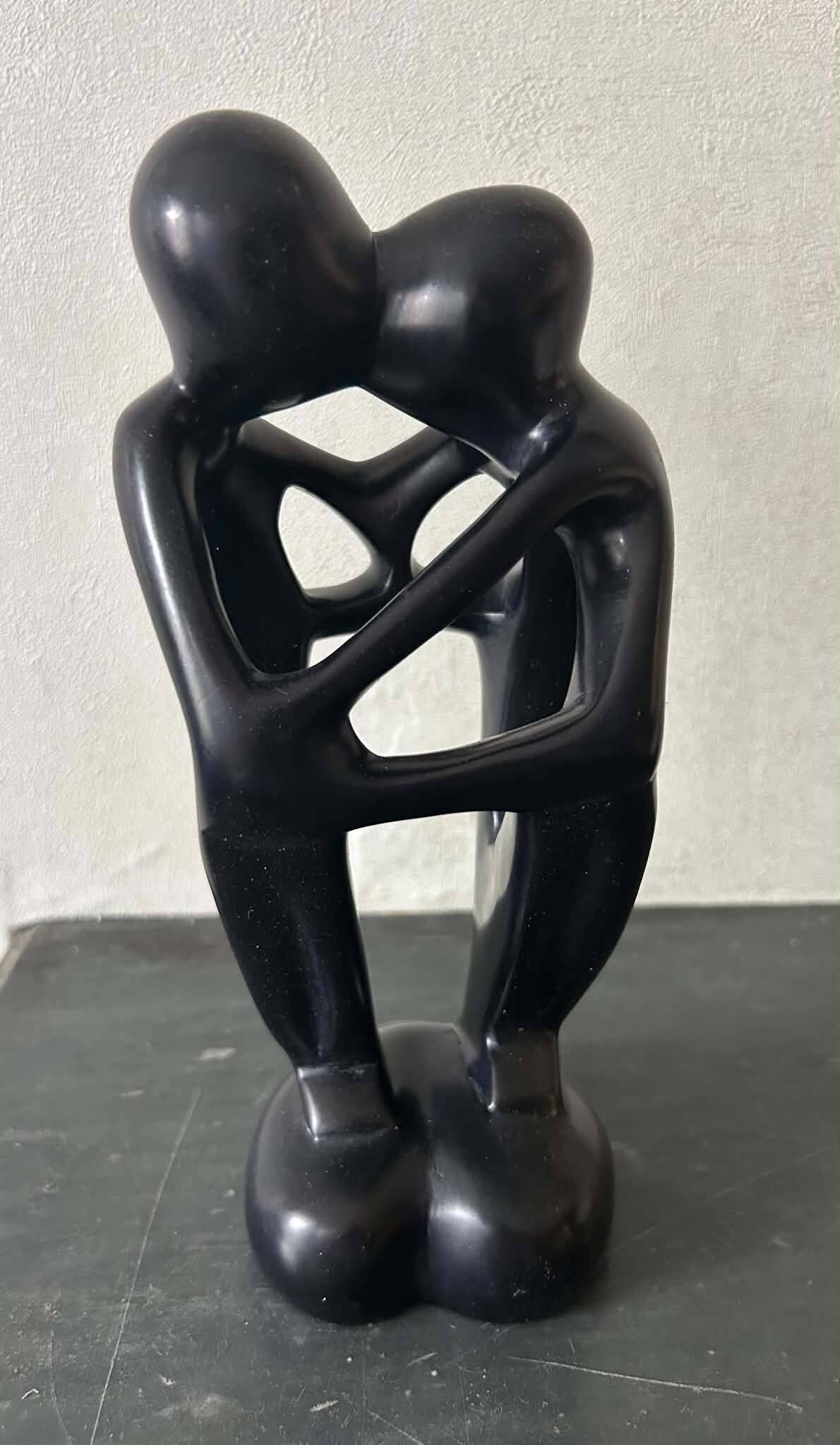 African statue in steatite representing 2 lovers GmBh