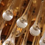 Set of two J.T. Kalmar Murano Raindrop hanging lamps, 1970 Austria