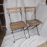 Old pair of folding garden chairs