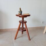 Vintage screw stool in solid oak
