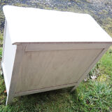 Old chest of drawers in white wood