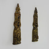 Pair of pharmacy storefront, doctor, caduceus bronze medicine. Early twentieth century