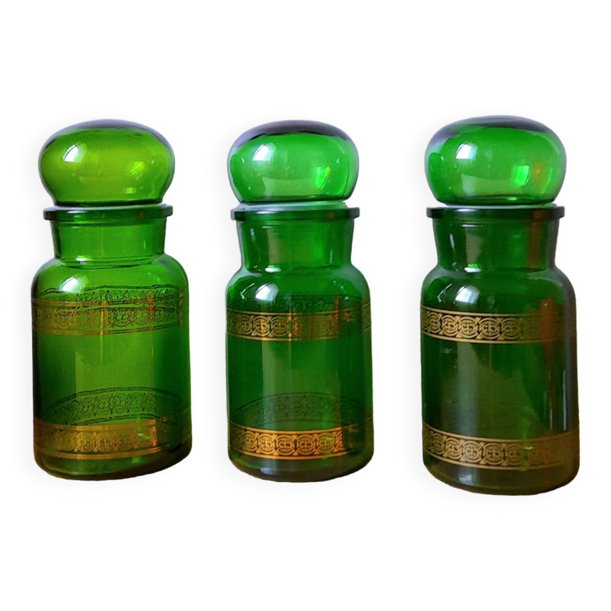 Lot de 3 bocaux d apothicaires 60s
