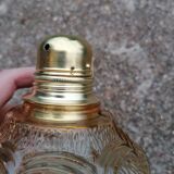 Suspension globe moulé vintage en verre jaune
