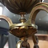 Lustre italien bronze a pampilles cristal 6 branches
