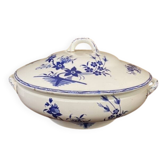 Soupière en Porcelaine de Tournai, Boch Frères, décor à la mouche