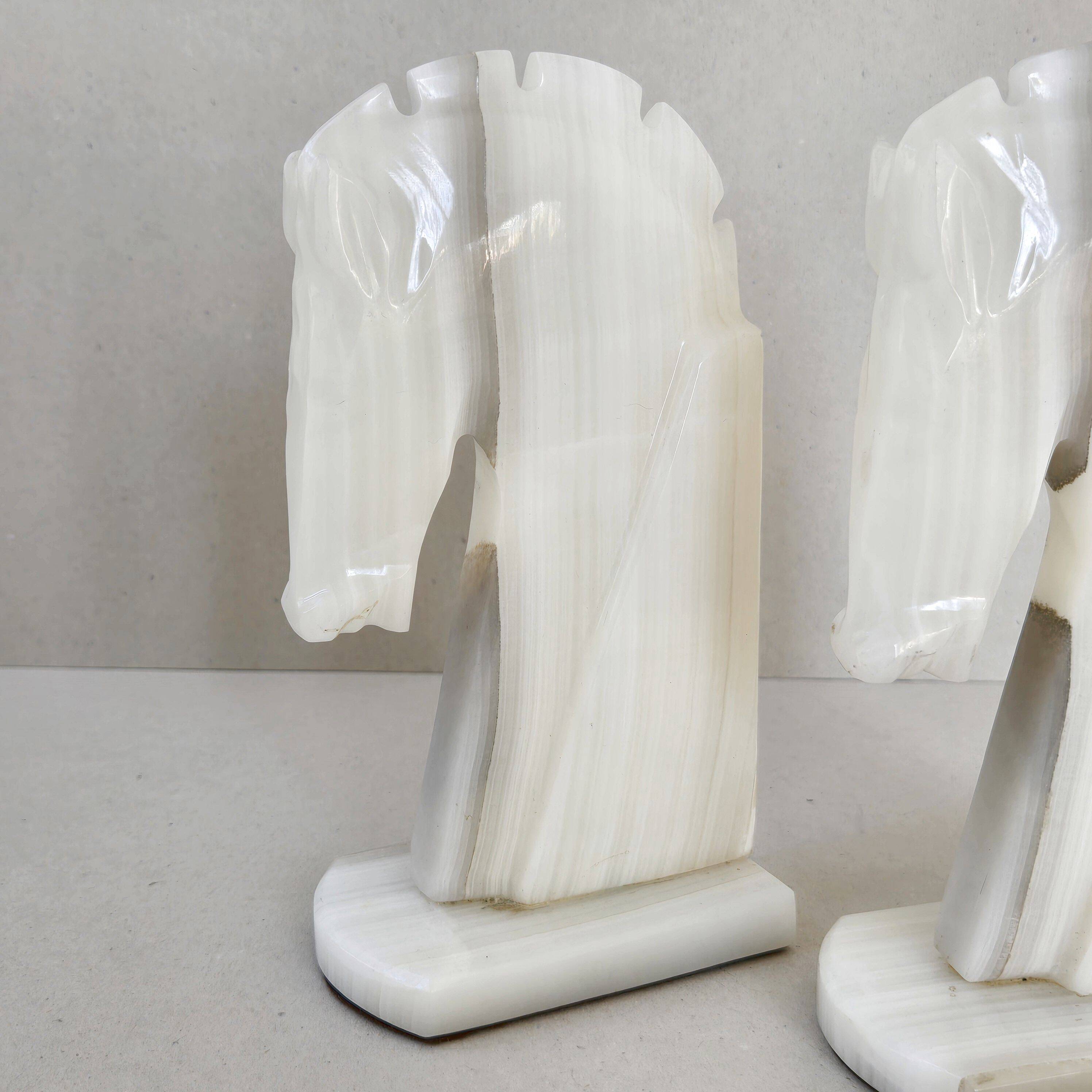 Pair of vintage 1970s onyx bookends